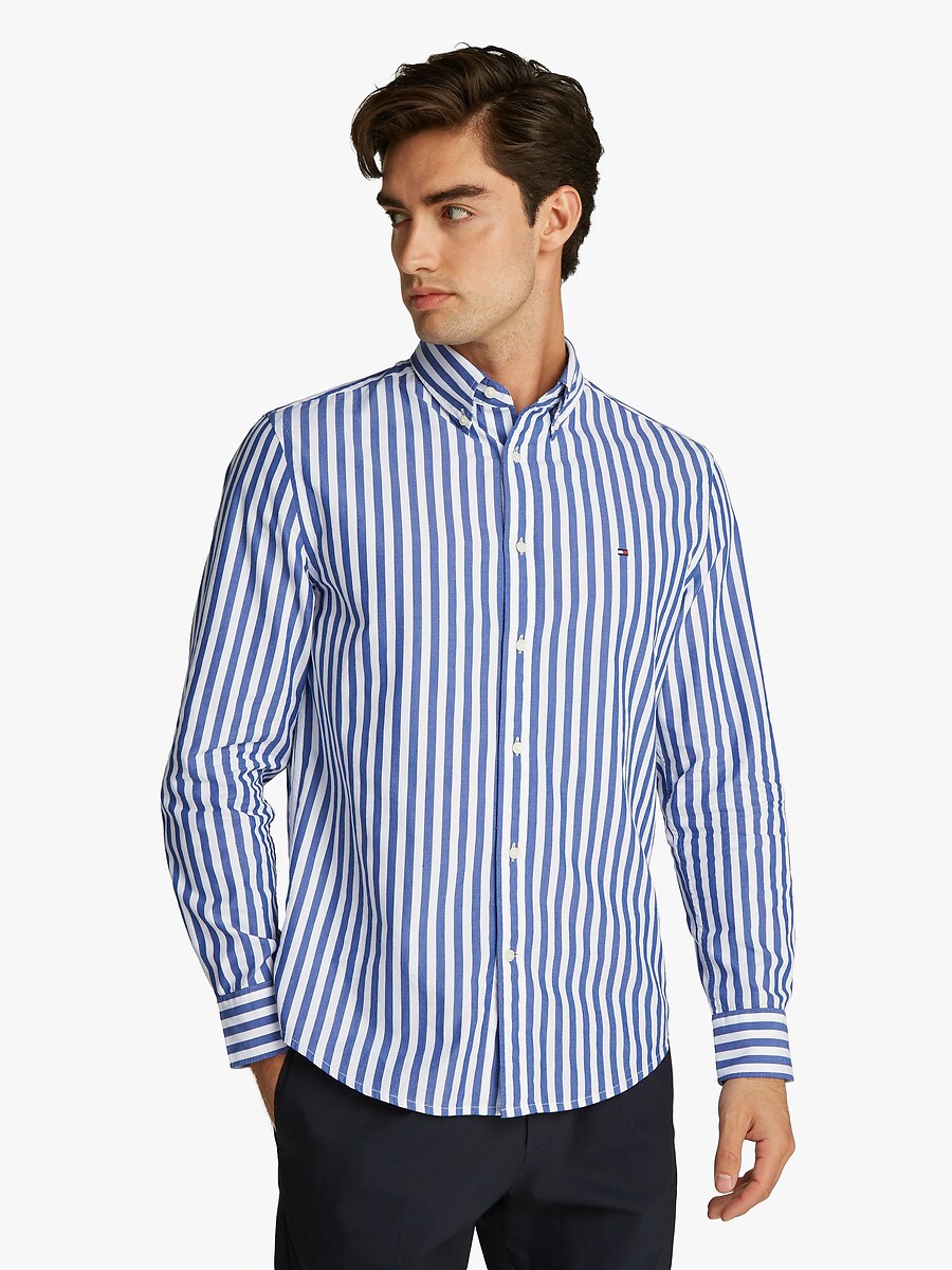 TOMMY HILFIGER<br>Camisa de popeline com listras retas