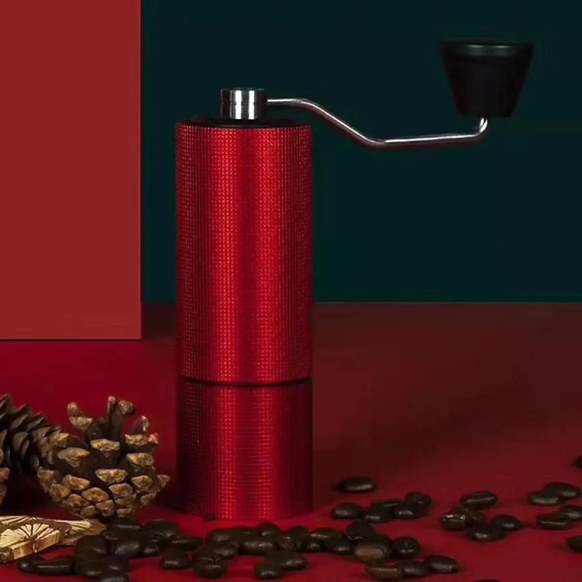 Moulin à café manuel Universal - Aluminium et inox - Rouge