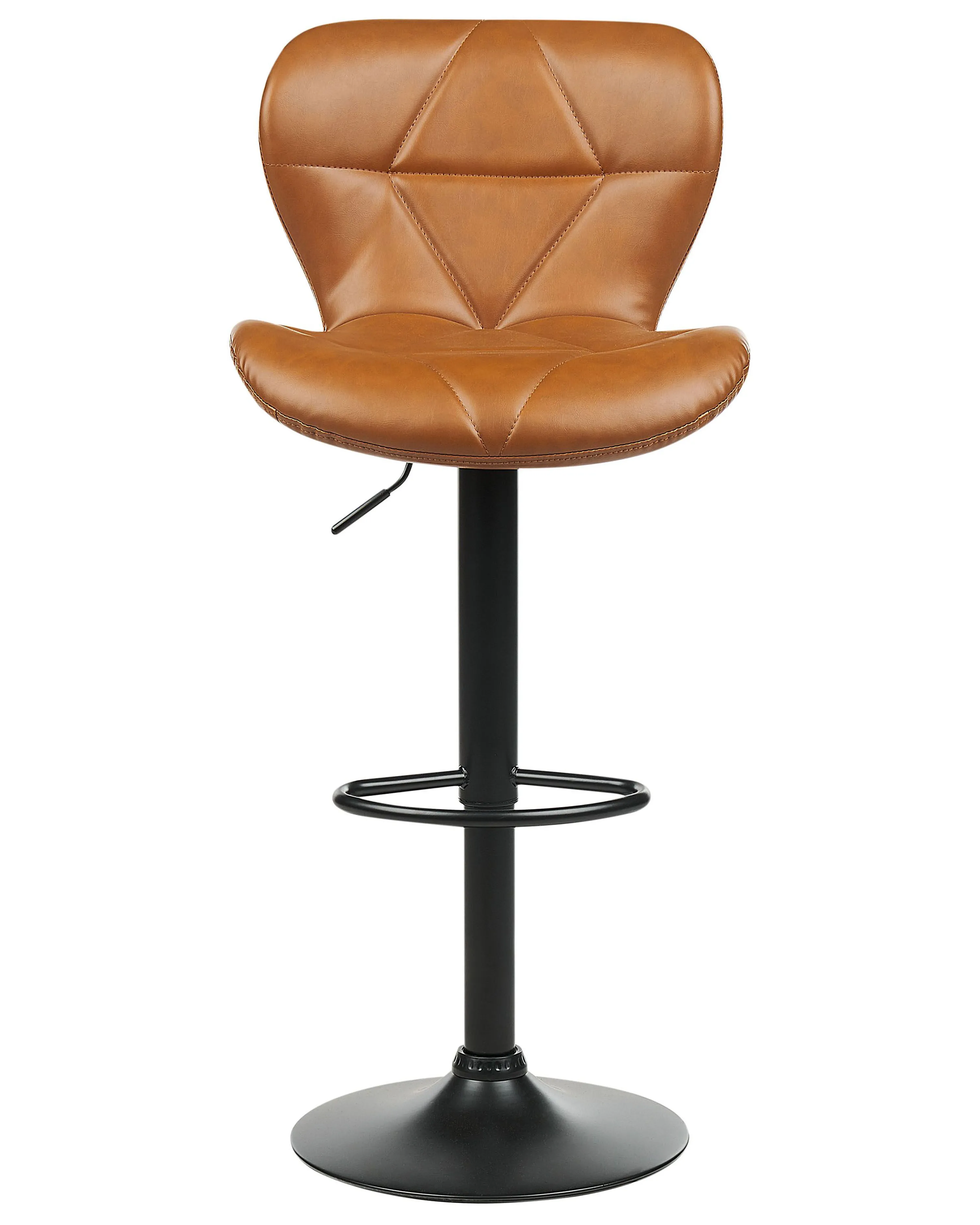 Set van 2 barstoelen VALETTA Kunstleer draaibaar Goudbruin