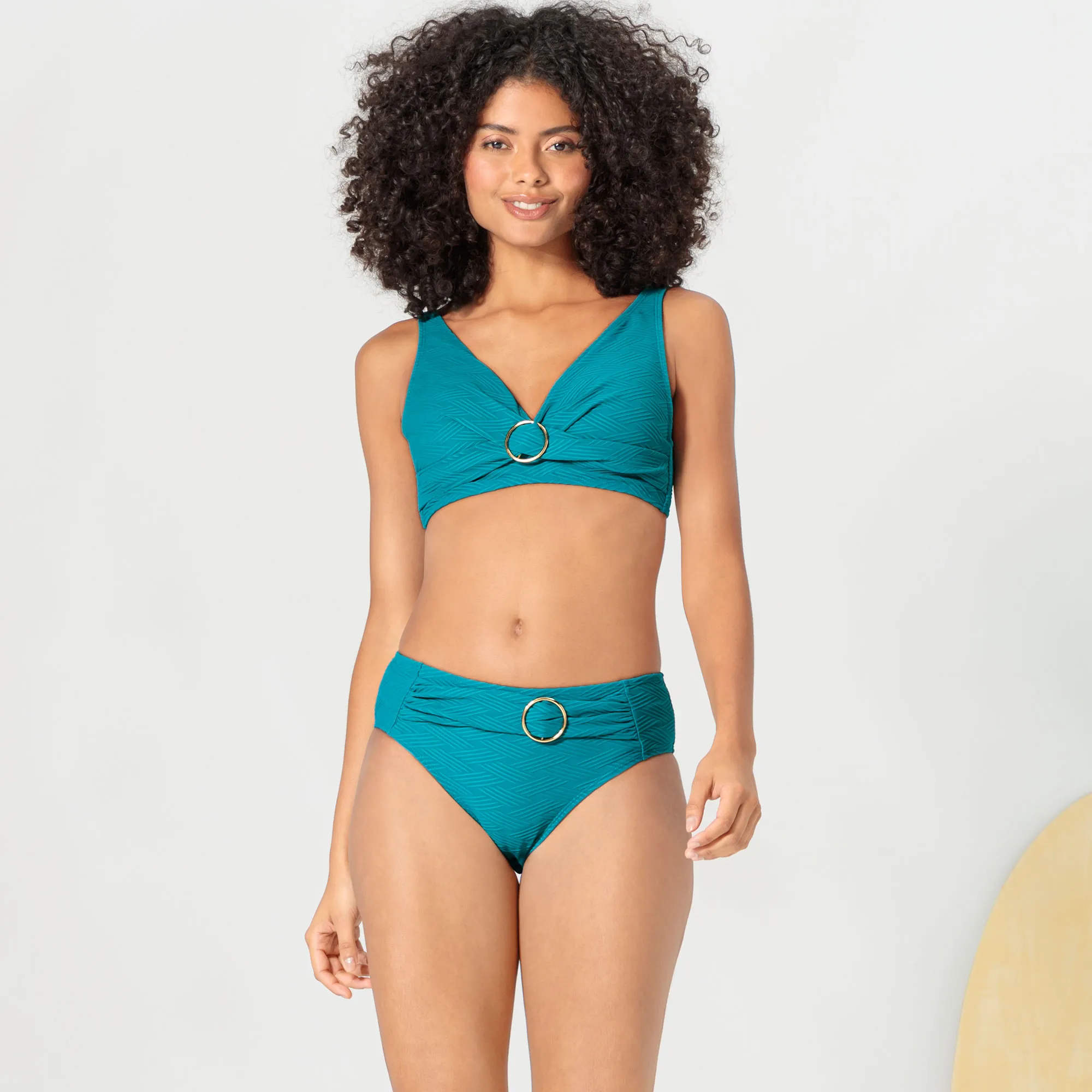 Damen-Bikini-Hose mit Jacquard-Muster
