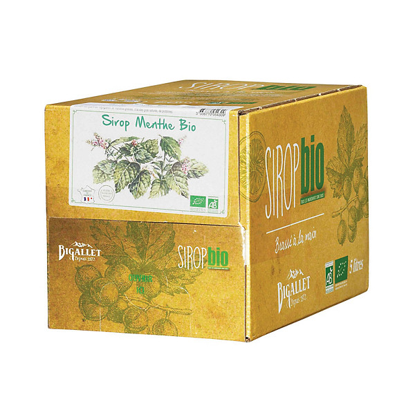 Sirop de menthe bio Bigallet, BiB de 5 L