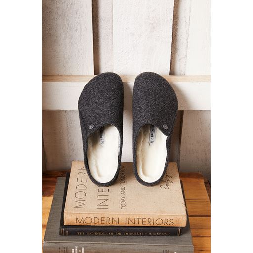 Birkenstock Zermatt Filt Hjemmesko, Grå, 40