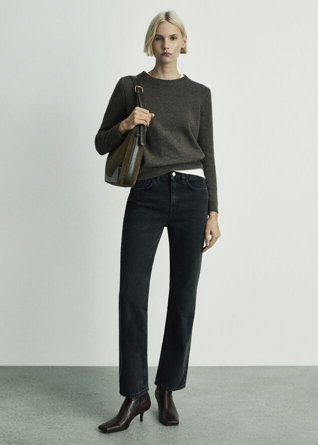 MANGO Matilda medium-rise straight-fit je Open grey