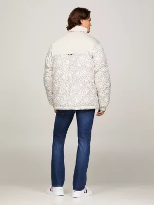 Jaqueta puffer TH Warm New York com estampa de monograma
