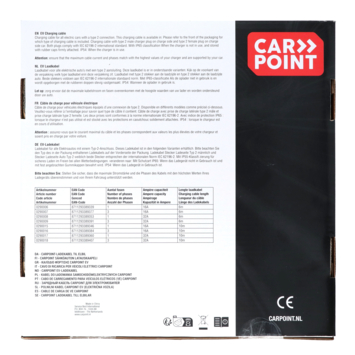 Carpoint laadkabel elektrische auto type 2 - 2 32a 3ph 10 meter