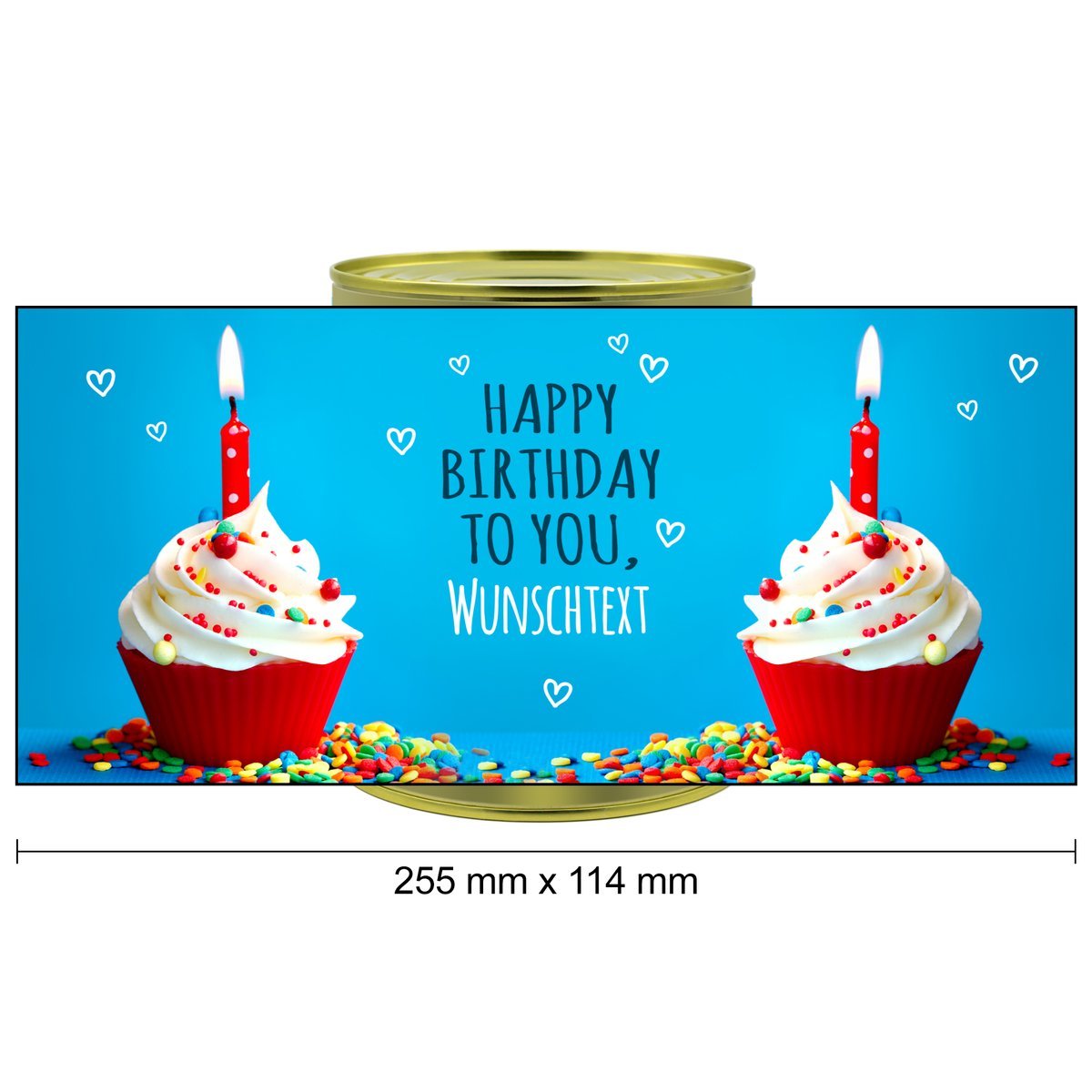 Personalisierte Geschenkdose - Teddybär (Motiv: Geburtstag)