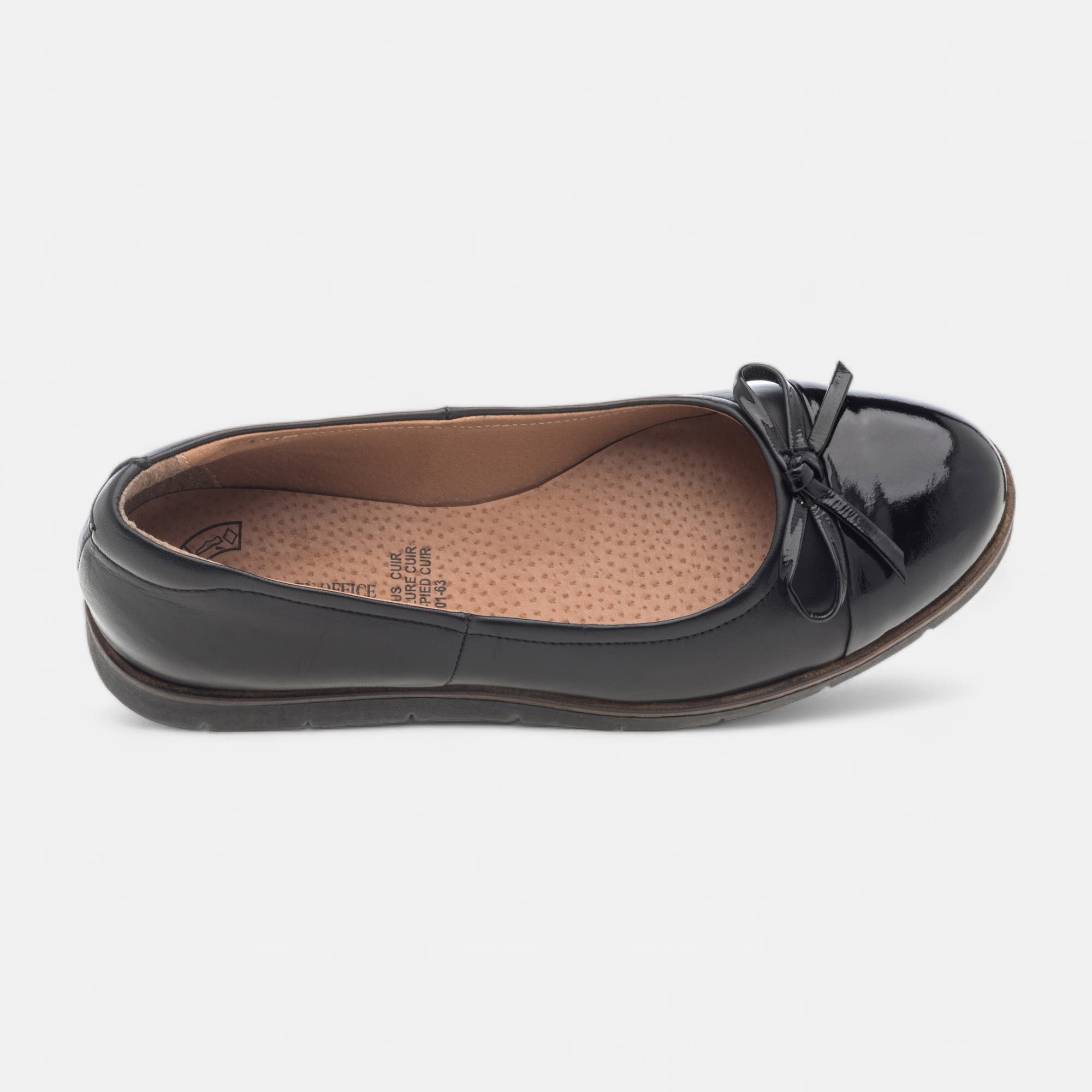 Ballerines Femme en cuir noir