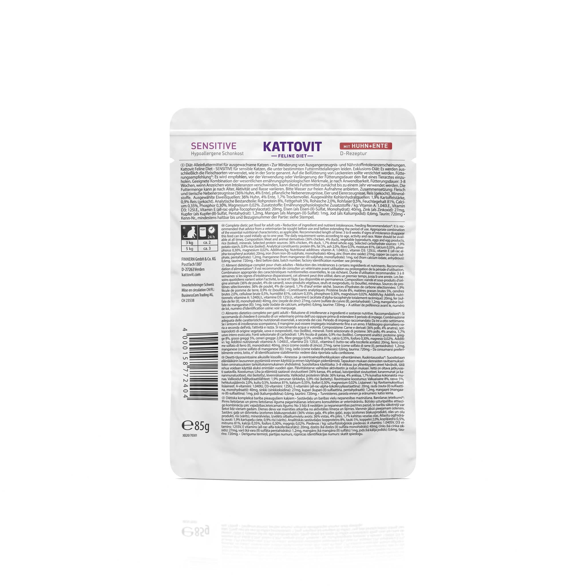 KATTOVIT Sensitive Huhn & Ente