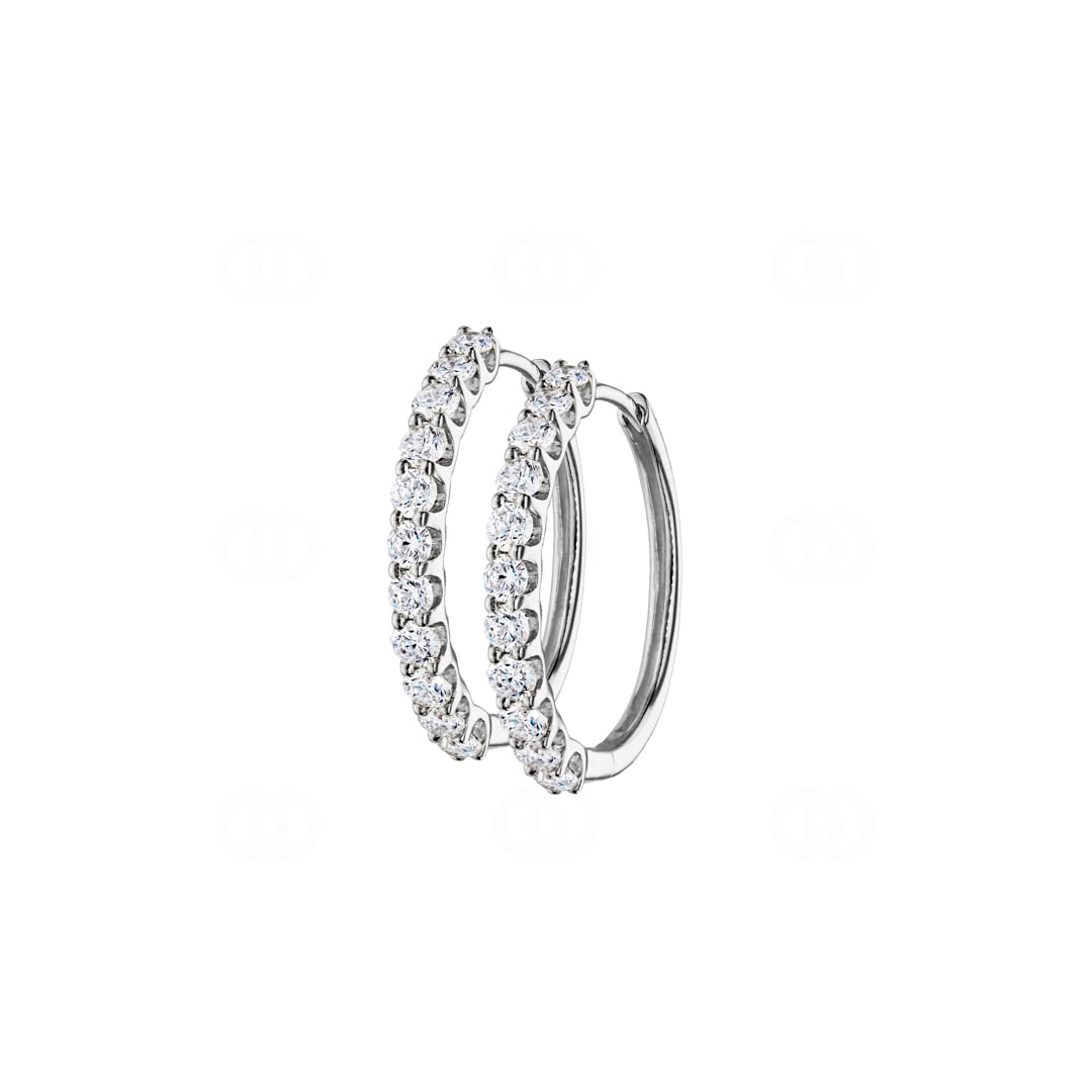1.0 Karat Diamant-Kreolen 750/18 K Weissgold Ø 20mm