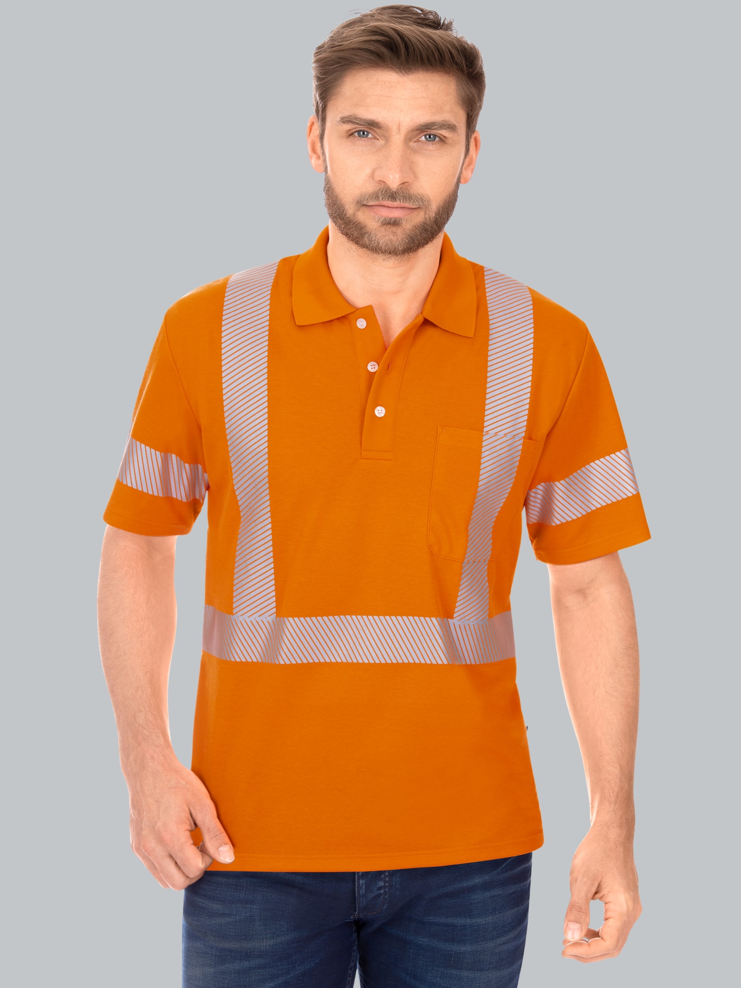 Poloshirt Warnschutzkleidung Leuchtorange