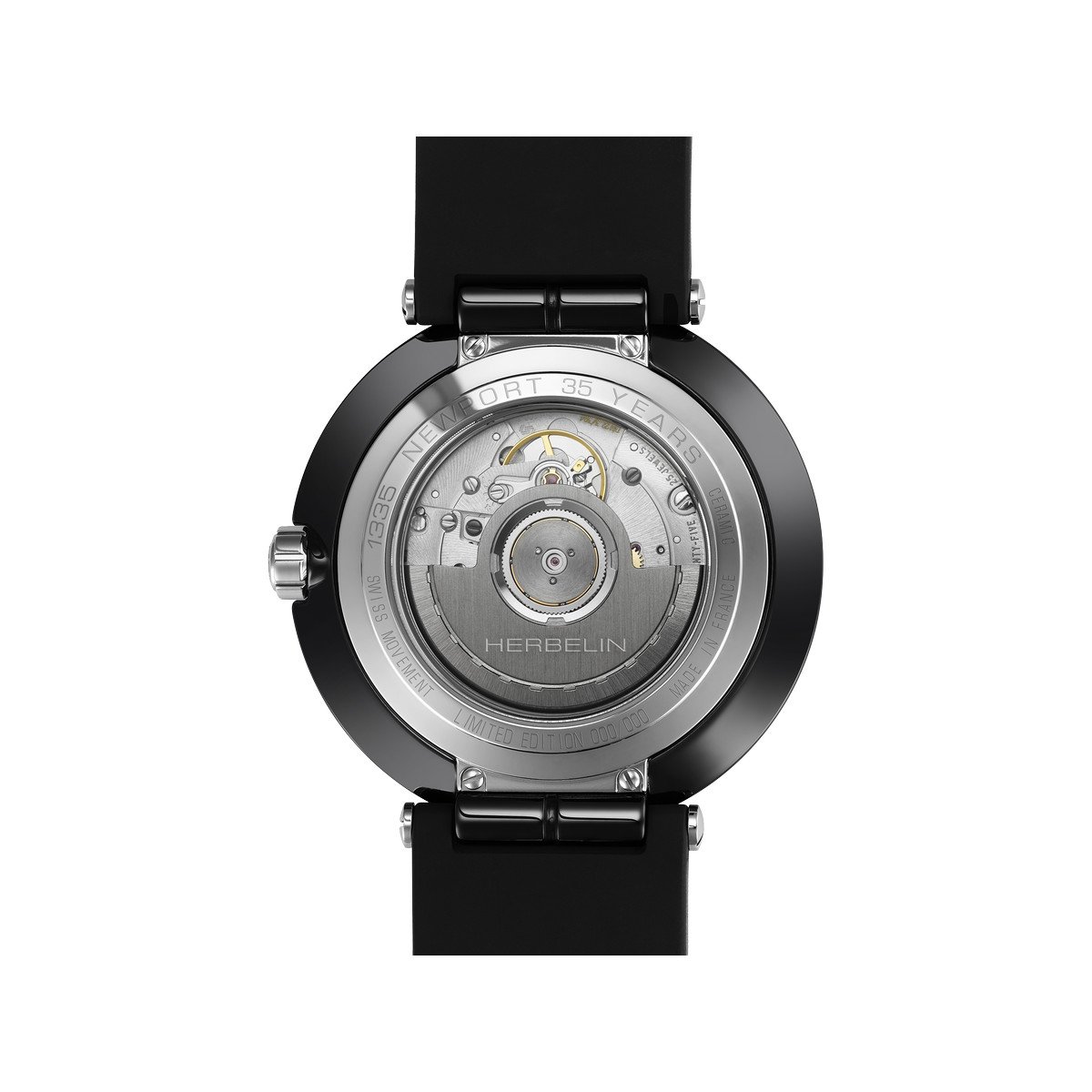 Montre MICHEL HERBELIN Newport homme automatique, bracelet silicone noir