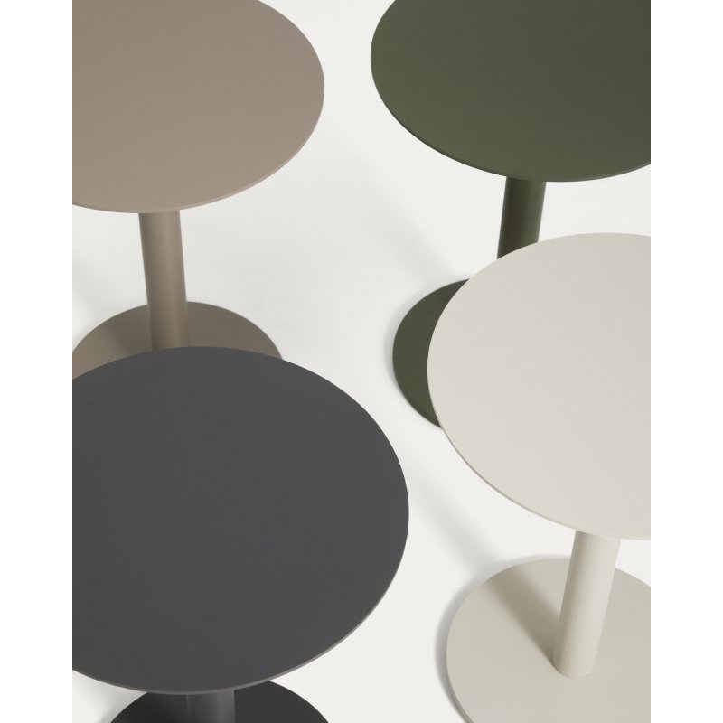 Table auxiliaire Asinara en aluminium graphite Ø 40 cm