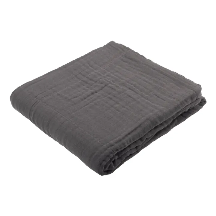 The Organic Company Couverture douce en coton bio | Gris anthracite