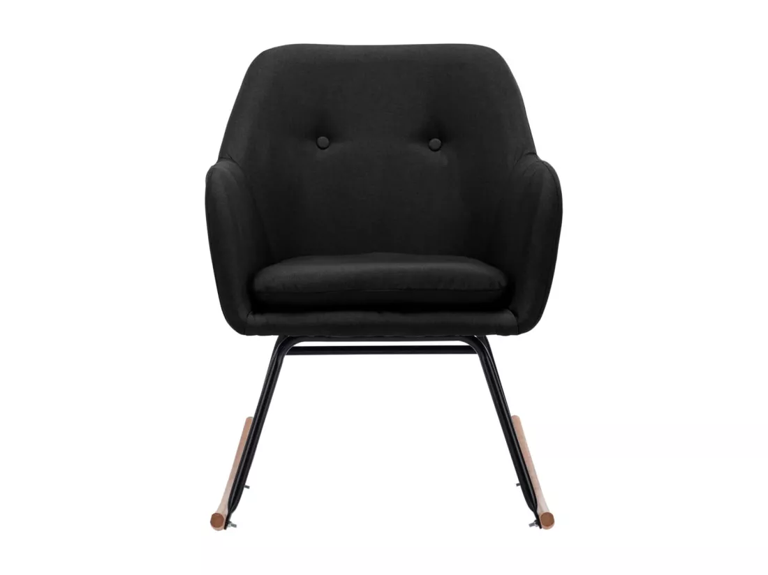 Chaise à bascule Noir Tissu