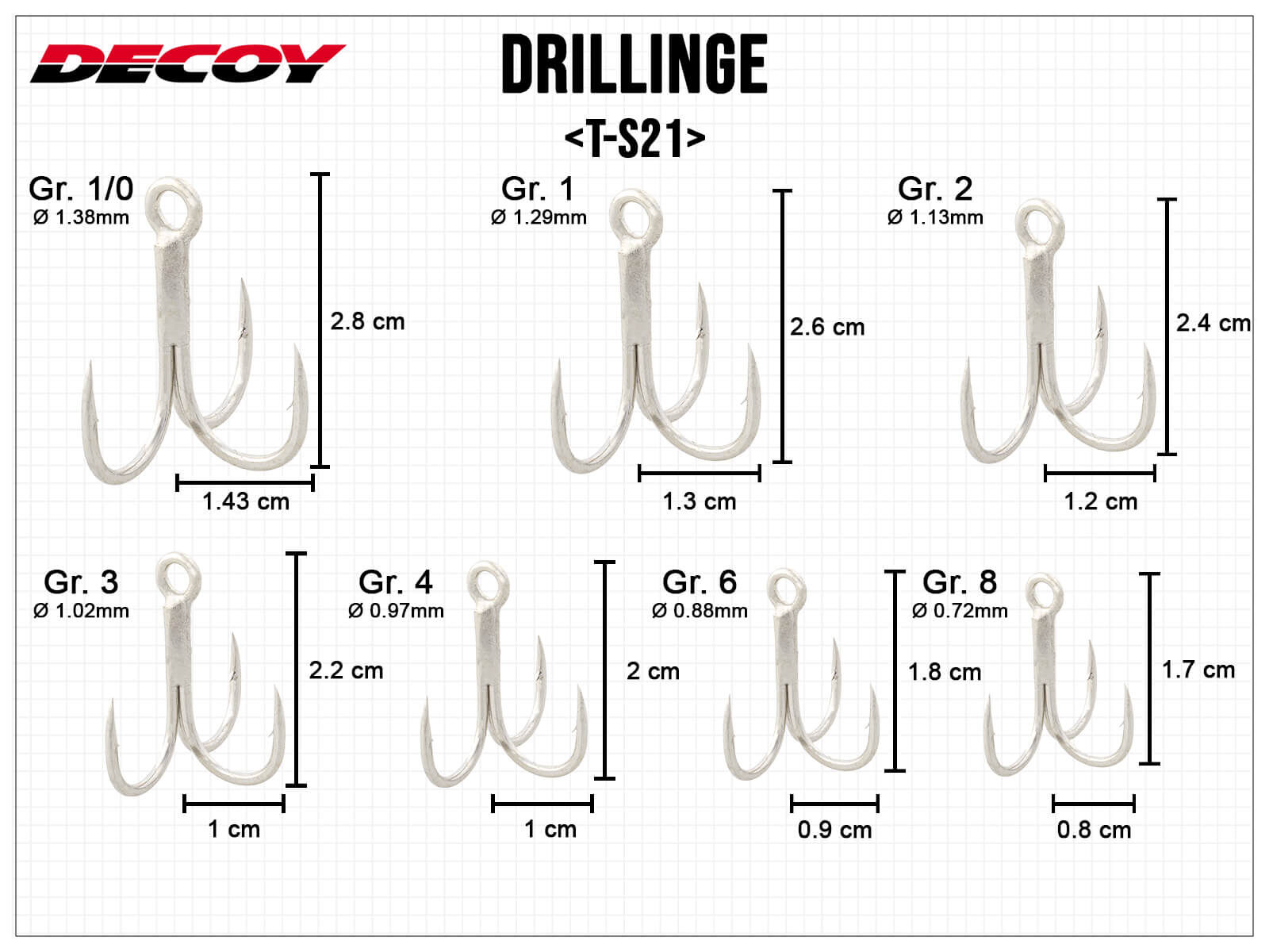 DECOY T-S21 Drillinge - Gr. 8