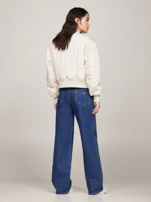 Jaqueta bomber acolchoada com logo tonal