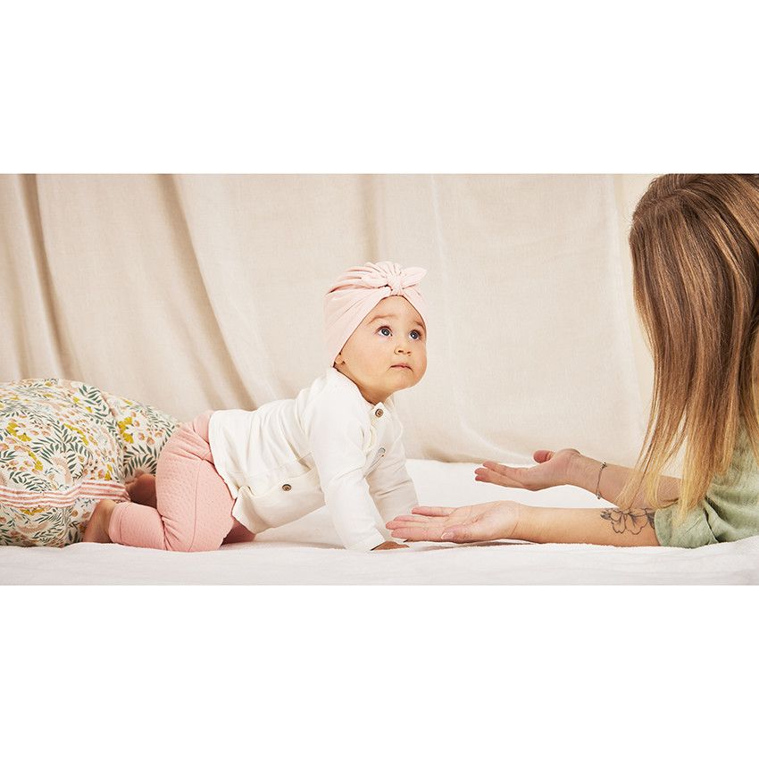 Turban en jersey extensible pour bébé fille - Rose