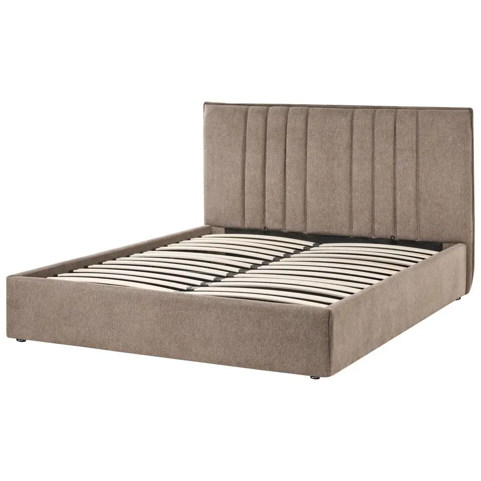 TARASCON - Tweepersoonsbed - Taupe - 140 x 200 cm - Stof