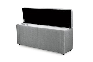 Hockerbank Rumba Stoff Grau ca. 144 x 62 x 42 cm
