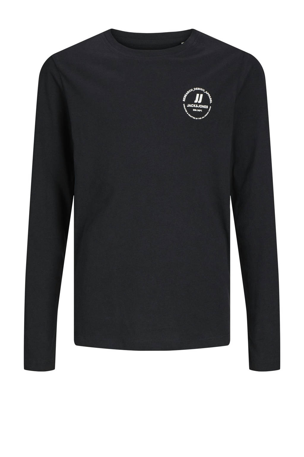 JACK & JONES longsleeve JJESWIFT met printopdruk zwart