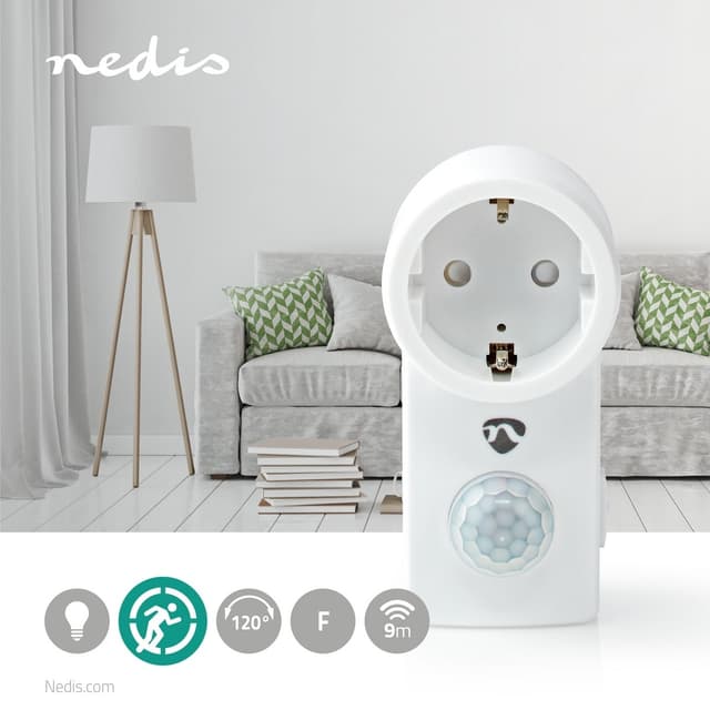 Nedis bevægelsesdetektor | Indendørs | Type F (CEE 7/7) | Type F (CEE 7/7) | 120 ° | 5