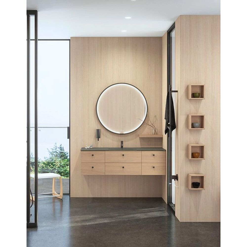 SPEIL SCANBAD MOON MED BELYSNING SVART 90CM