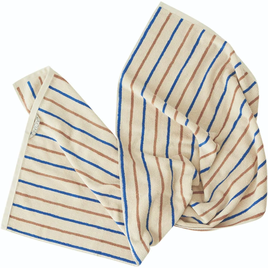 OYOY Handtuch Raita Towel - 100x150 cm caramel optic blue