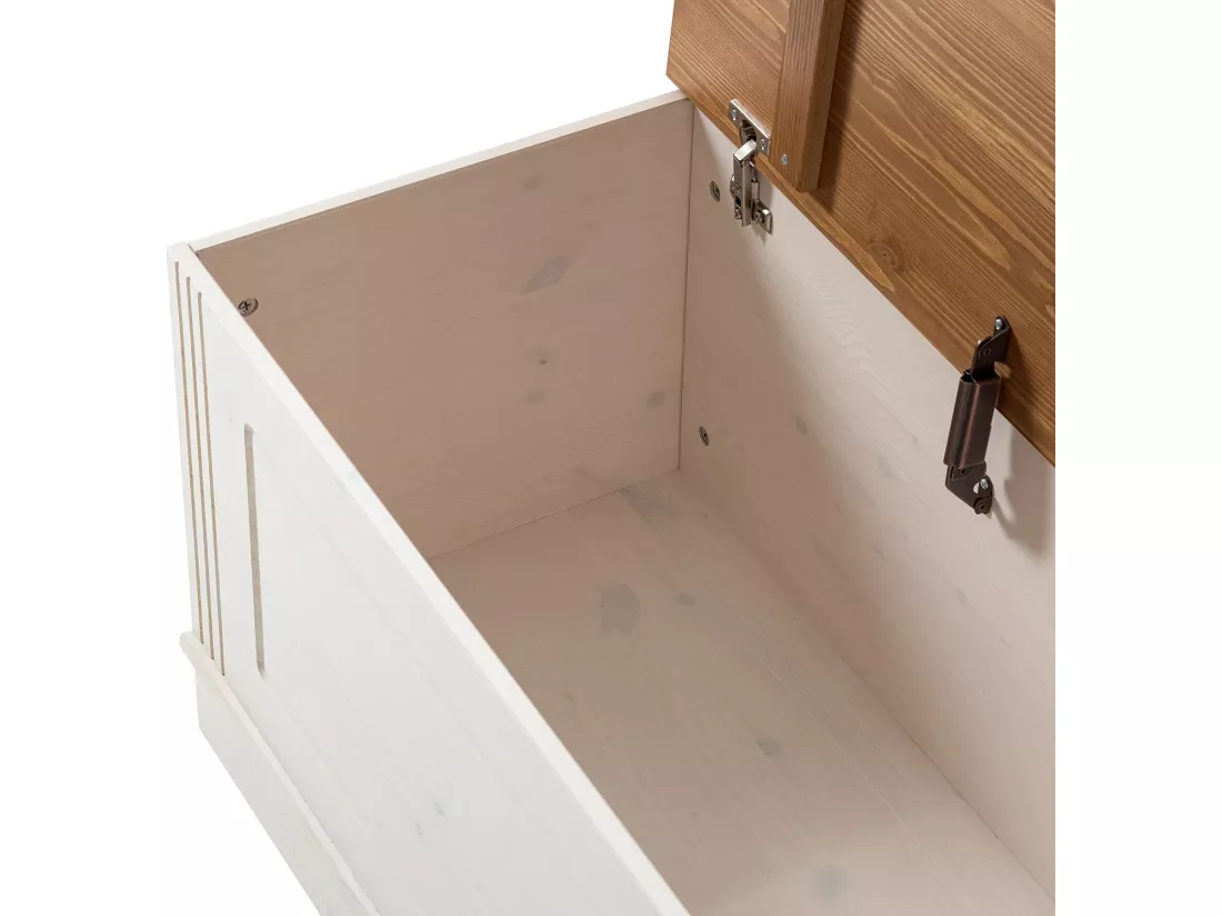 Commode avec rangement en pin blanc / miel