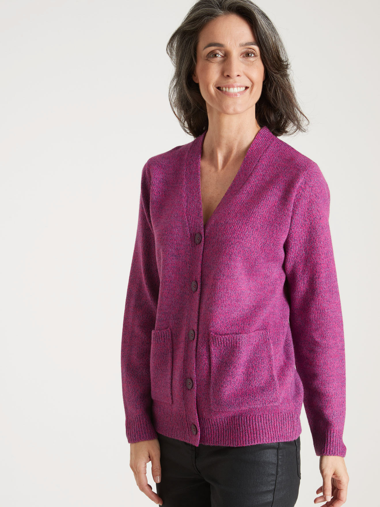 Gilet classique en maille chinée