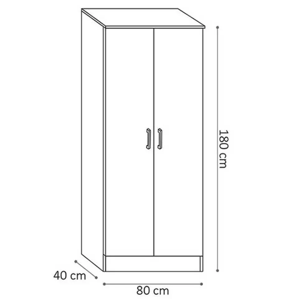 Opbergkast Ray 80cm met 2 deuren en 4 legplanken - sonoma eik