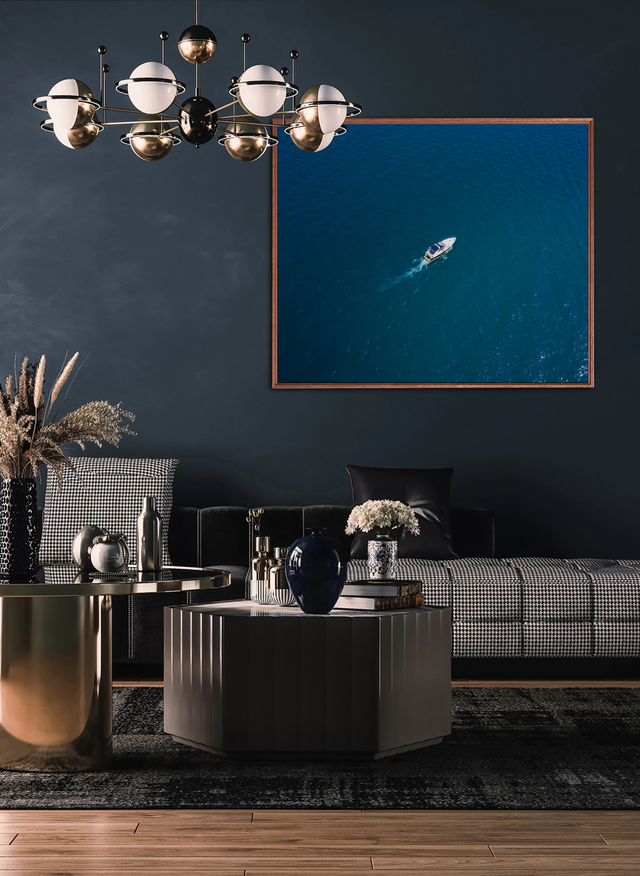 JACOB BADEN Wandbild BLAUES MEER mit Rahmen