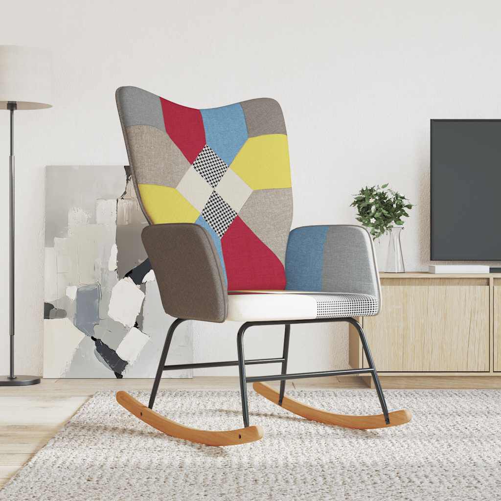vidaXL Patchwork Schommelstoel Bekleed met Stof