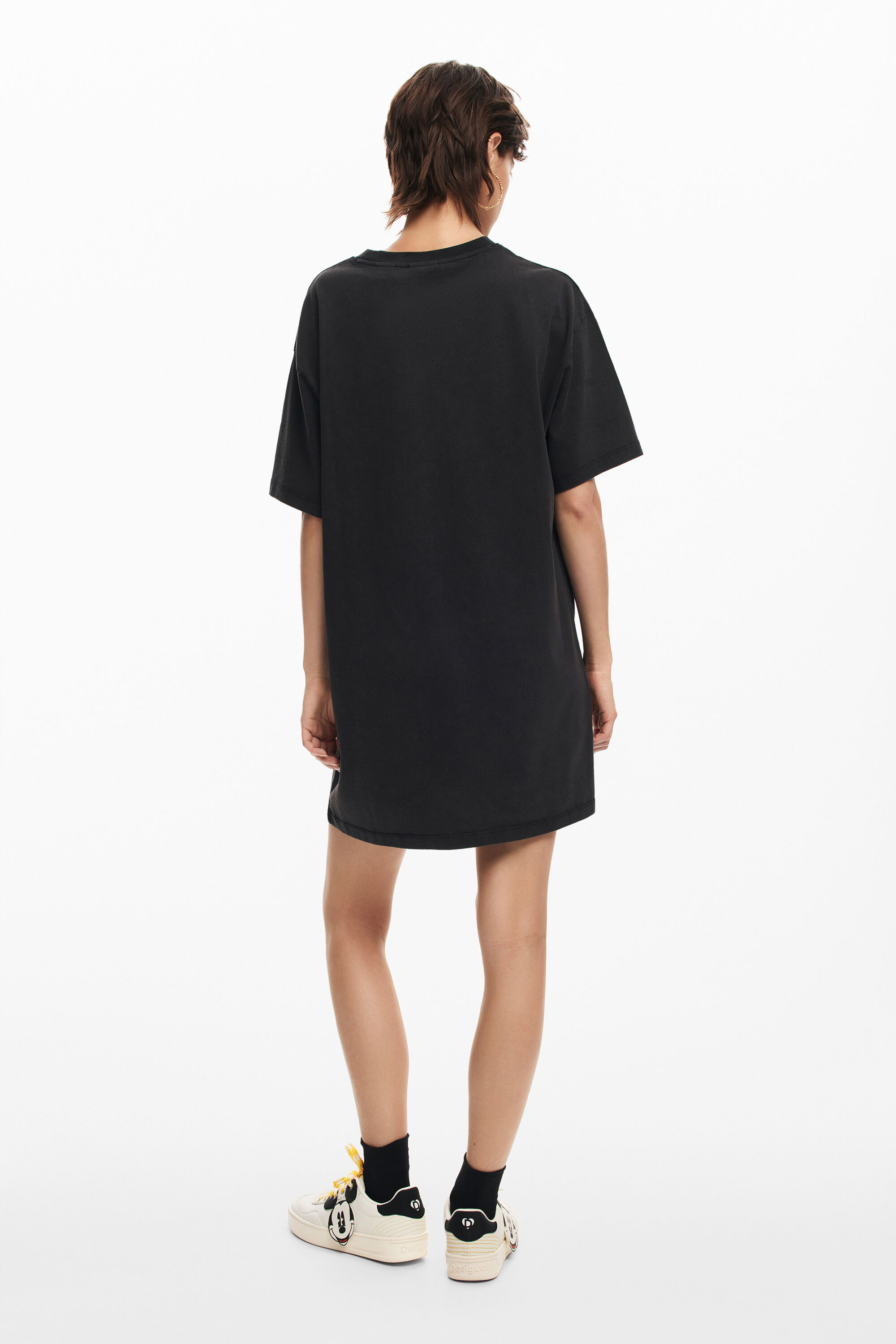 Vestido curto manga corta Mickey