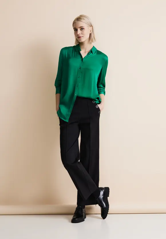 Lange Viskosebluse - fresh spring green
