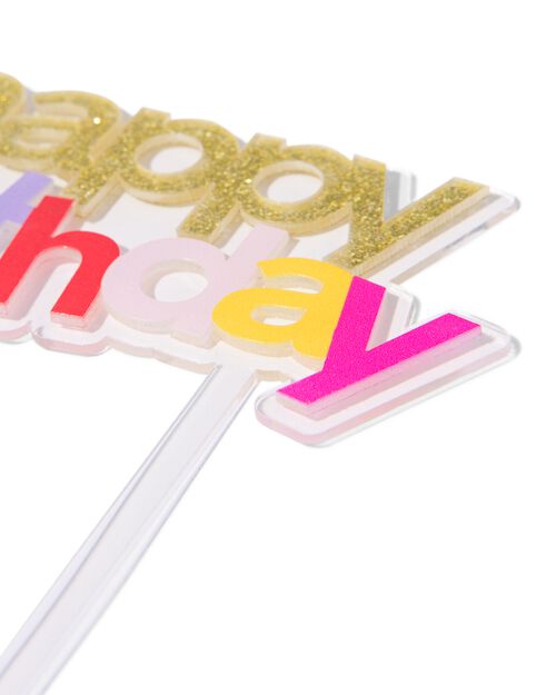 Décor de gâteau réutilisable 'happy b-day' (joyeux anniversaire)