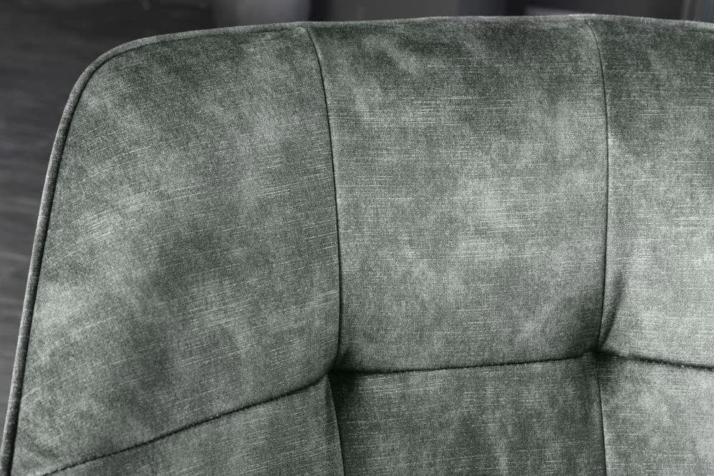 Riess Ambiente Design Stuhl LOFT grün Samt drehbar Metallgestell schwarz mit Armlehne