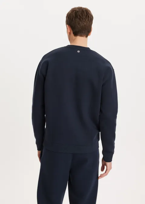 Brushed written sweater blauw (BLW.D)