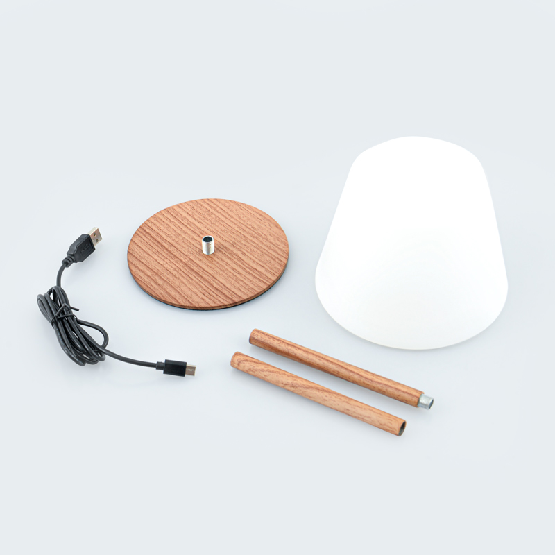 Lampe 'Lumido' rechargeable imitation bois
