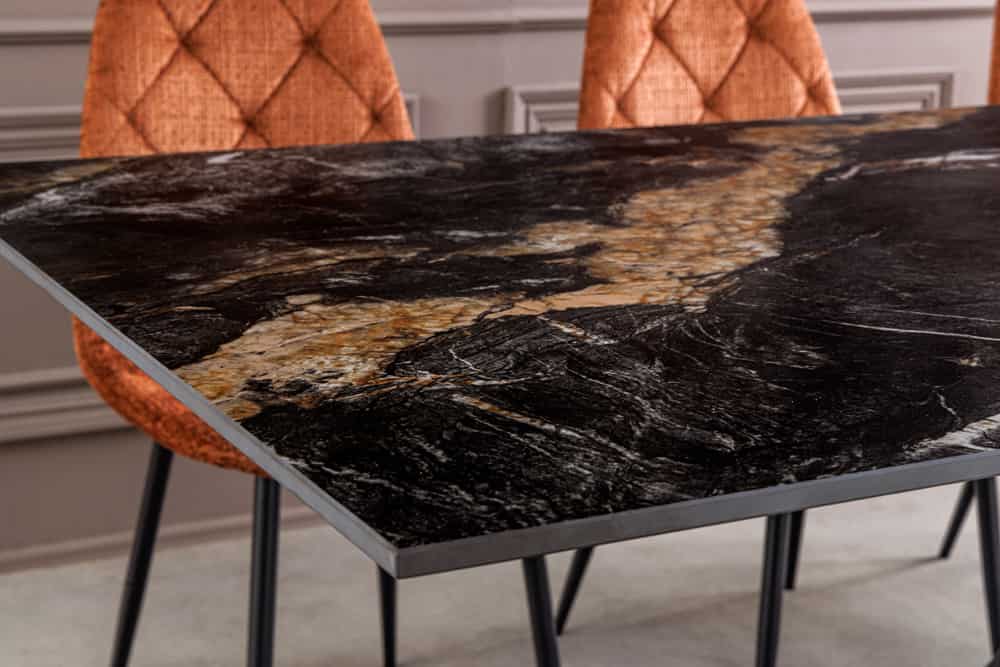 Moderner Esstisch GALAXIE 180cm Aurora Oro schwarz gold sand Keramik