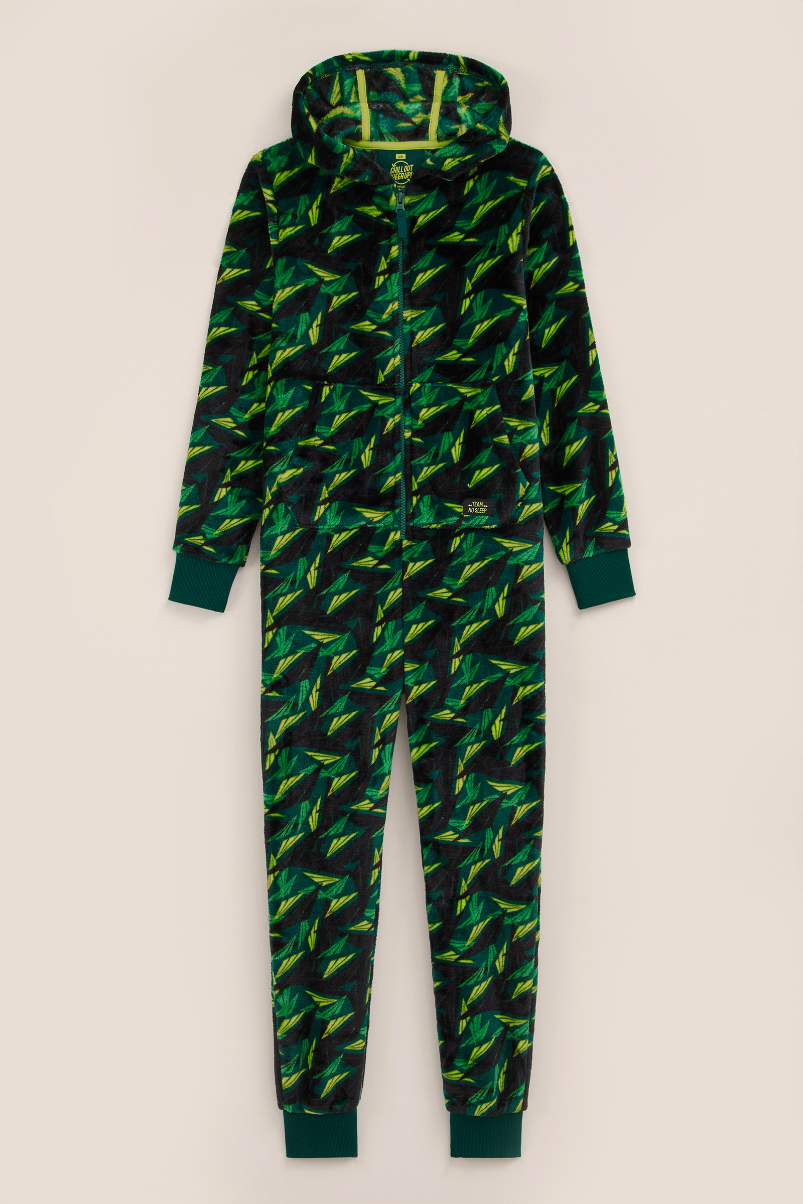 Jongens onesie met dessin WE Fashion Donkergroen