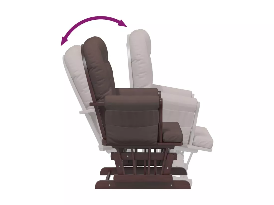 Chaise berçante avec repose-pied Marron Tissu