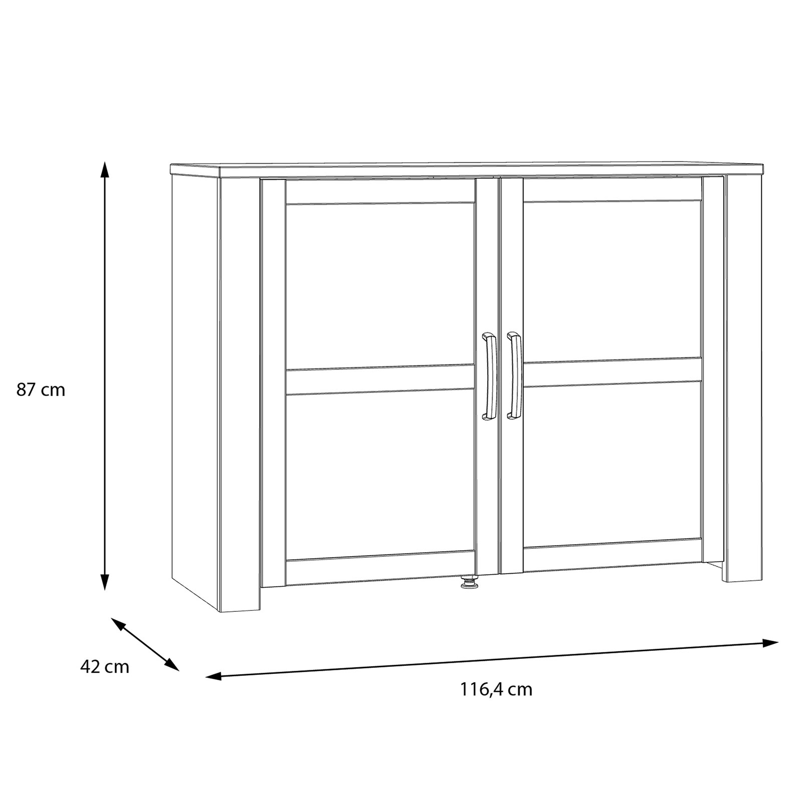 Kommode - Eiche grau - Riviera Eiche - 116 cm breit