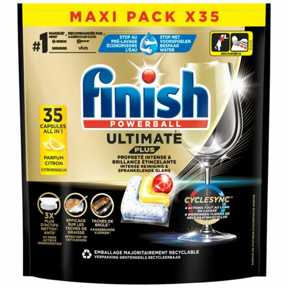 Finish Ultimate Plus Vaatwastabletten Citroen35 stuks