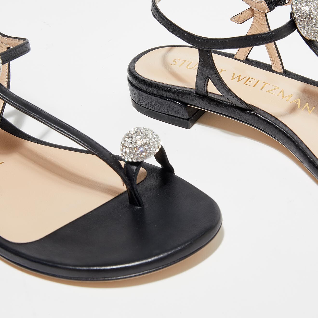 Stuart Weitzman Sandales en Cuir Ballsoffire noires