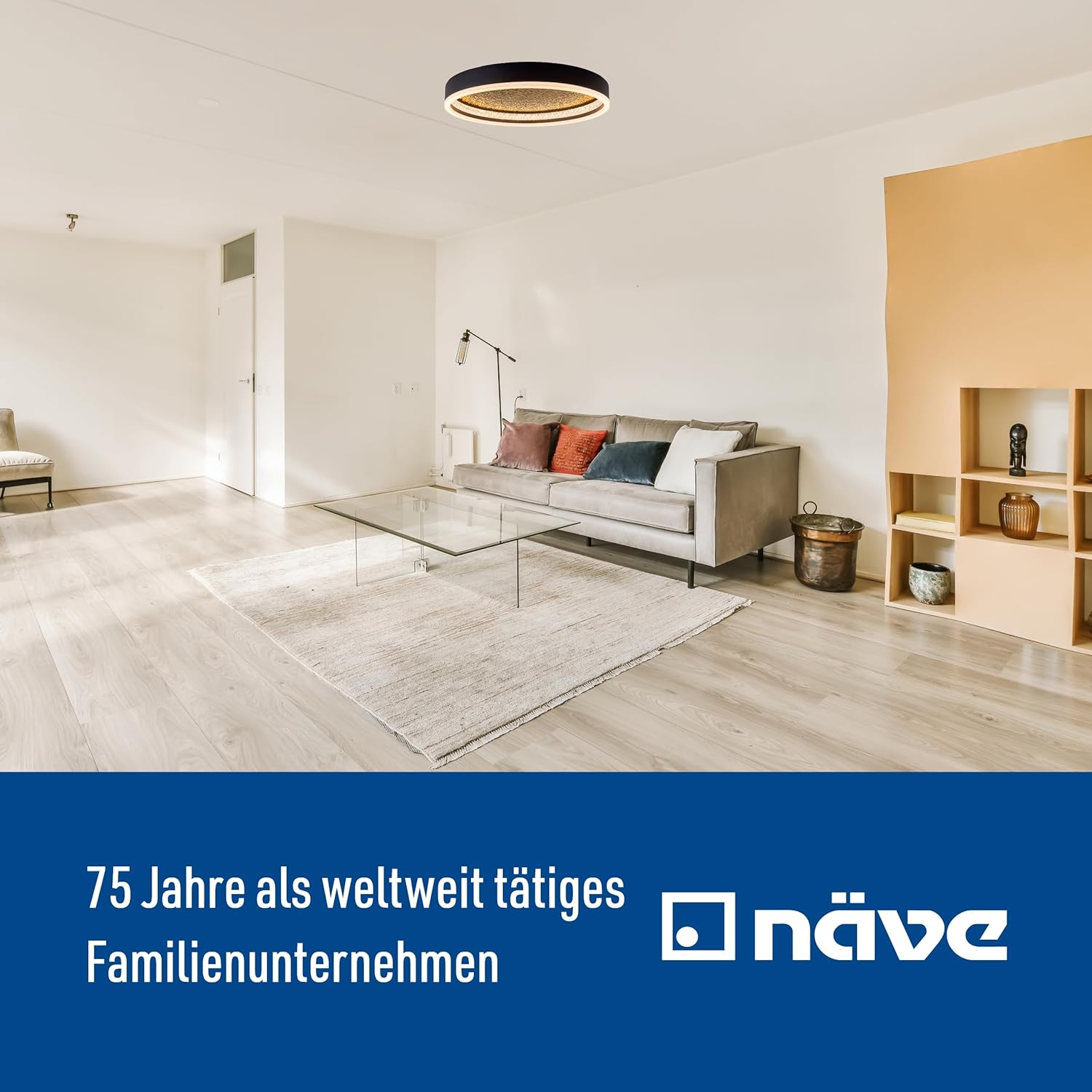 Näve Leuchten - LED Deckenleuchte Arany - Deckenlampe aus Metall und Kunststoff - Mit fest verbauten LEDs, Dimmbar - Schwarz, 40 cm