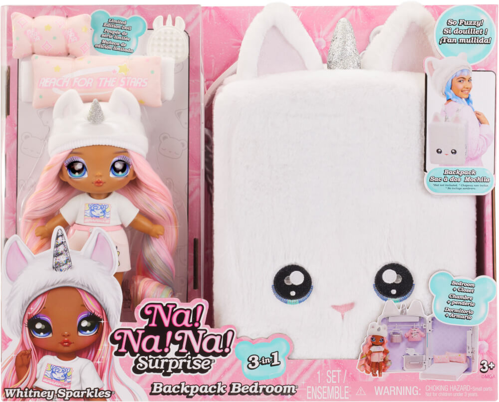 Na! Na! Na! Surprise 3-in-1 Backpack Bedroom Unicorn Playset- Whitney Sparkles