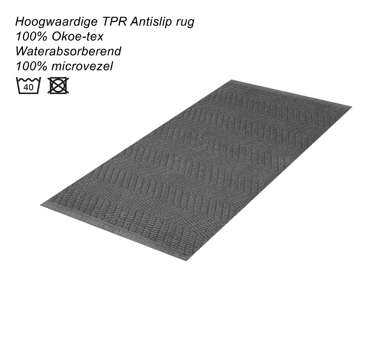 Dutch House Badmat Formia - grey 50x80cm