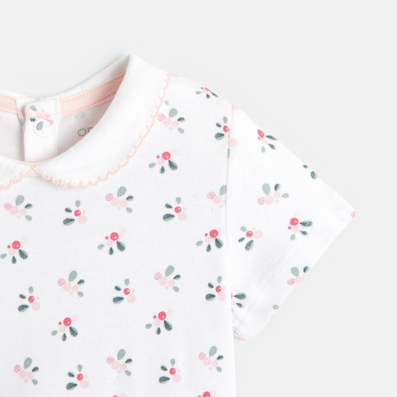 Body cerises en coton pointelle (lot de 2) blanc naissance