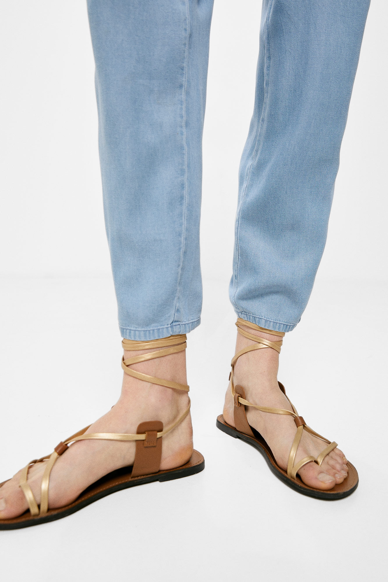 Calça Paperbag Tencel - Azul Médio