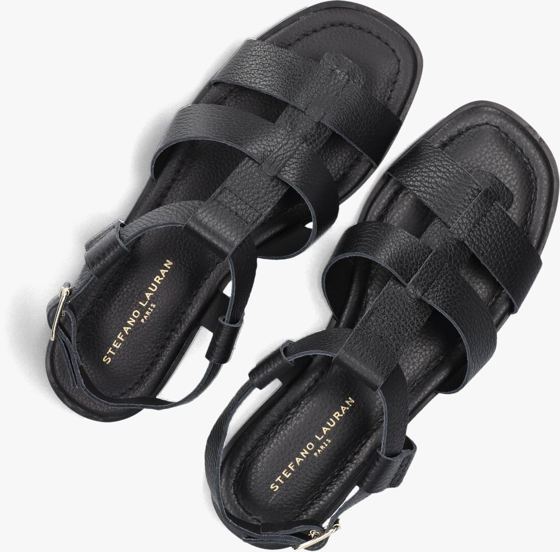zwarte stefano lauran platte sandalen 24200